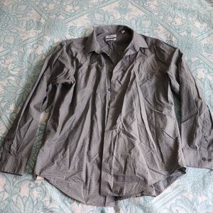 Grey plaid Calvin Klein button down